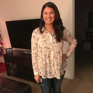 Sheer babydoll blouse